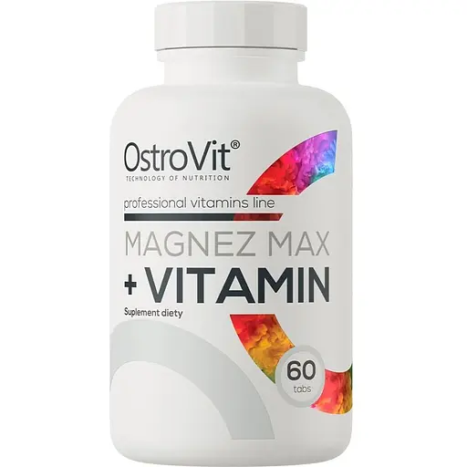 Витаминно-минеральный комплекс OstroVit Magnez MAX + Vitamin 60 таблеток - фото 1