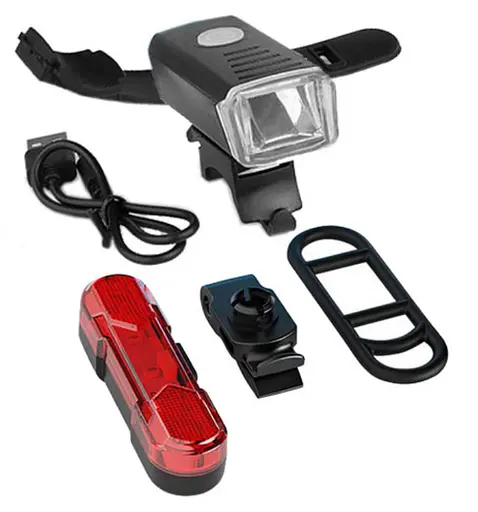 Вело фара с задним фонарем мигалкой RB-B14 велосипедный аккумуляторный фонарь на велосипед с креплением RB-B14 - фото 3