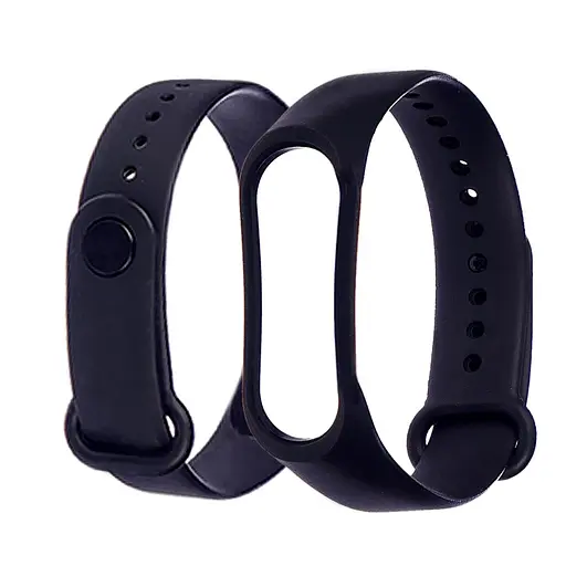Силиконовый ремешок для Xiaomi Mi Band 3/4, 01 черный - фото 1