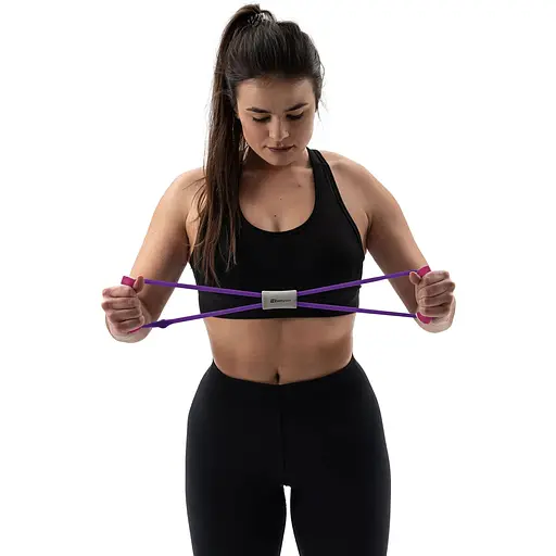 Эспандер резиновый Hop-Sport HS-L042YG с ручками фиолетовый - фото 6