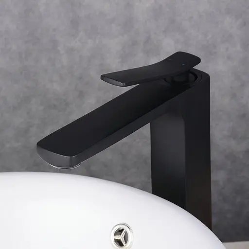 Змішувач для умивальника Rea Sonic чорний високий BAT-09854 Чорний - фото 5