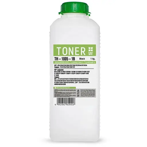 Тонер HP LJ P1005/1505/M1120/M1522, Canon LBP-3010/3100/3250, 1 кг, ColorWay (TH-1005-1B)