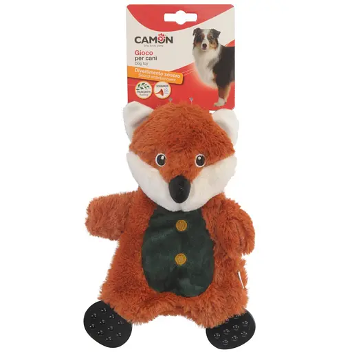 Іграшка для собак Camon єнот плюшевий з пищалкою та пластиковими лапками та шарудінням 26 см в асортименті (AH031)
