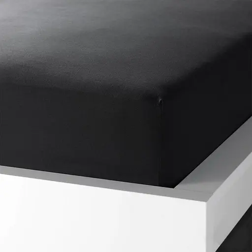 Полуторне простирадло чорне на гумці 100х200х20 см