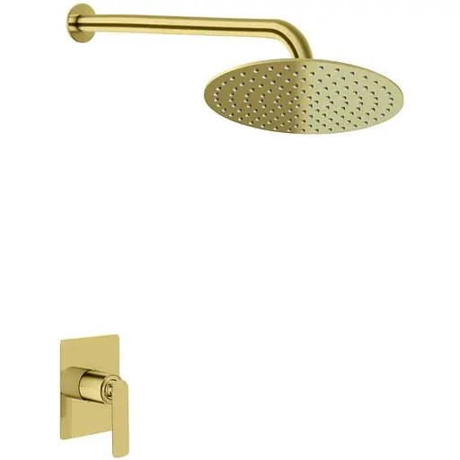 Душова система Kohlman Experience 30 brushed gold + BOX прихованого монтажу KPL-QW220EGDBR30, Золотий - фото 1