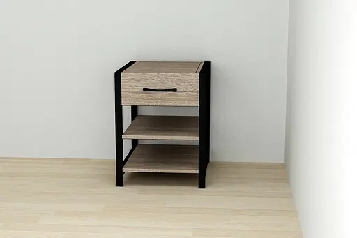 Тумба універсальна Ferrum-decor Вів'єн 1/2 50x41x40 чорний ДСП Дуб Сонома Трюфель 16мм (FRD-104125) - фото 4