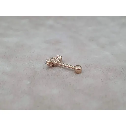 Золота сережка для пірсингу хеліксу Ірій з фіанітами. З40001ШТ - фото 4