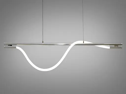 Сучасна світлодіодна люстра в кабінет з серії "Роуплайт", 32W, хром - фото 4