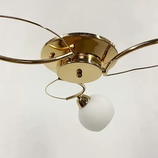 Золота люстра на 3 білих плафони | Арт. 91061/3 GD | Line F - фото 3