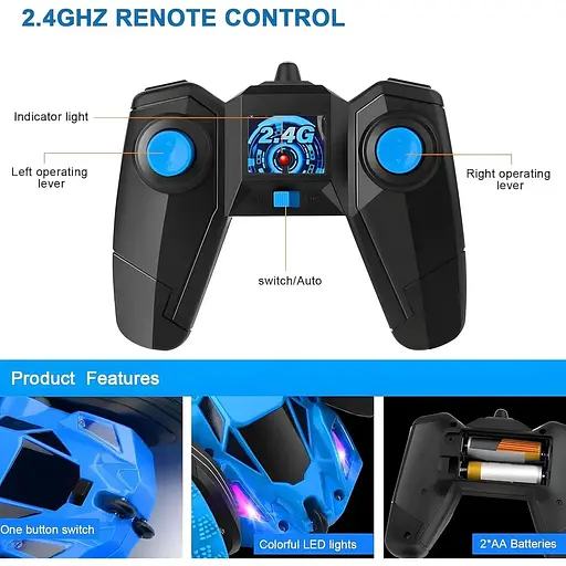 Дитячий гоночний автомобіль VROOMS & WHEELS з дистанційним керуванням, обертається на 360 градусів - фото 8