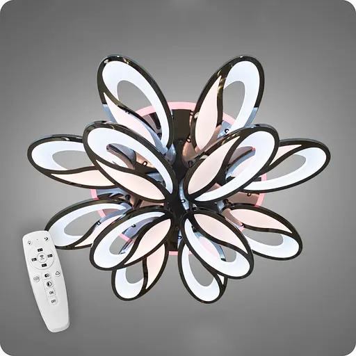 Люстра світлодіодна 517 Dlight 3color з пультом 190Вт Чорний Хром (01785) - фото 2