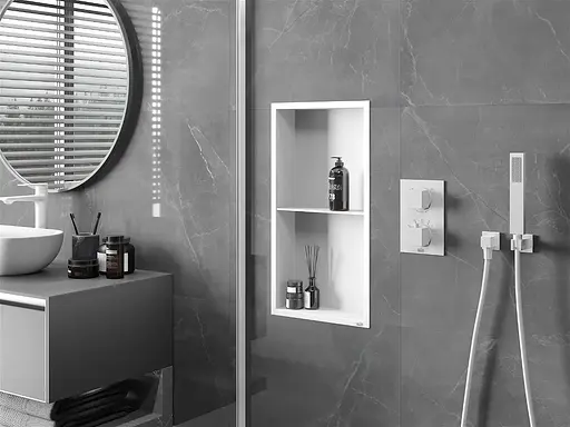 Полка для душа встроенная Nett YW-60, металлическая 60 см Белый - фото 2