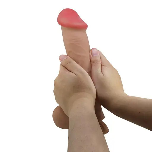 Фалоімітатор Baile Sliding Skin Bendable 10.2'' 26 см тілесний - фото 7