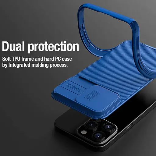 Карбонова накладка Nillkin CamShield Pro Magnetic для Apple iPhone 15 Pro 6.1 Blue - фото 6