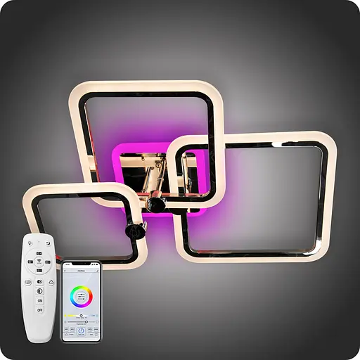 Люстра світлодіодна 517 Dlight 3color з пультом 65 Вт Золото (02061) - фото 1