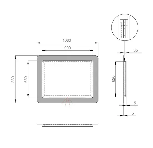 Дзеркало Sanwerk Ультра "Космо" 108x83 белое ZU0000142, Білий - фото 4