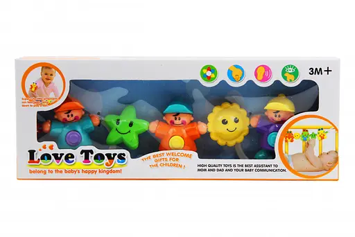 Погремушки для коляски 432H, 5 погремушки на веревочке