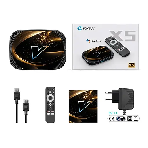 Смарт ТВ приставка Vontar X5 4/64 Гб Smart TV Box Android 14 - фото 2
