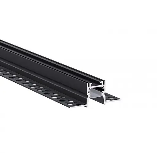 LED профіль врізний під шпаклівку з розсіювачем PC, 2м KLOODI KLP176TR 2 BK - фото 3