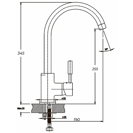 Змішувач для кухні Haiba Hans 011 white HB0165 Білий матовий - фото 3