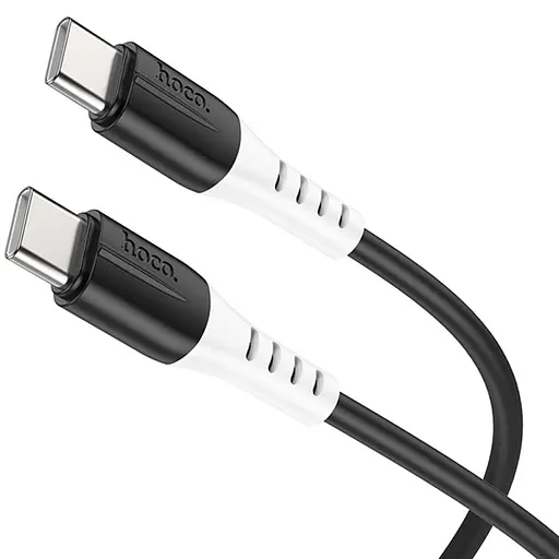 Дата кабель Hoco X82 Silicone Type-C to Type-C 60W (1m) Black - фото 2