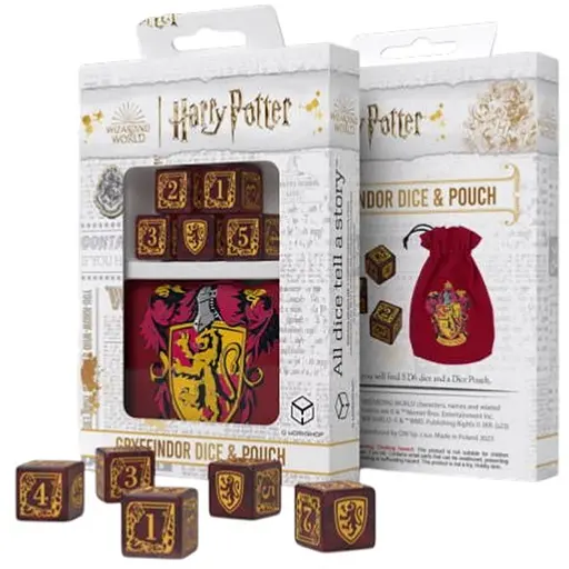 Набір кубиків Harry Potter. Gryffindor Dice & Pouch (5 шт. + мішечок) (190142/2023/1/A/D6B) - фото 1