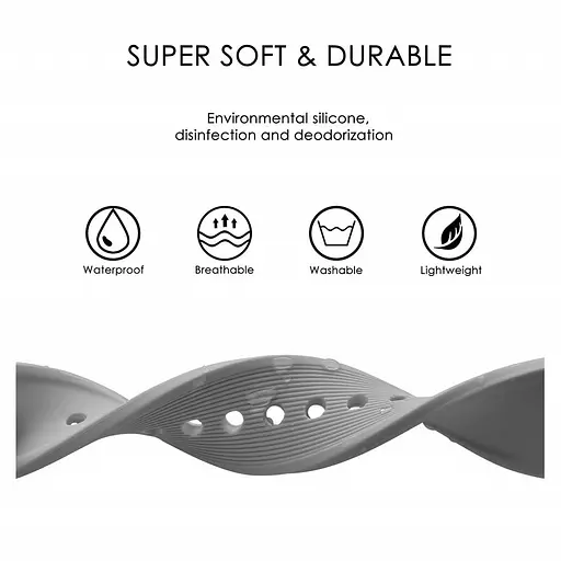 Ремінець силіконовий Tamister для годинника 20 мм Stripe сірий - фото 2