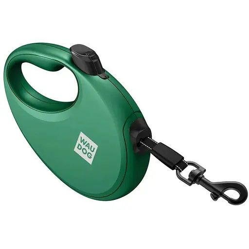 Повідець-рулетка для собак Waudog R-leash з контейнером для пакетів, світловідбивна стрічка, L, до 40 кг, 5 м, зелений - фото 3