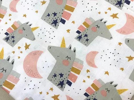 Хлопковая пеленка Moontime 100х80см "Единороги с месяцами" - фото 2