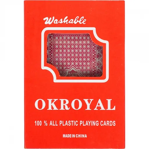 Карти гральні пластикові "OKROYAL" 95306, 54 карти Червоний