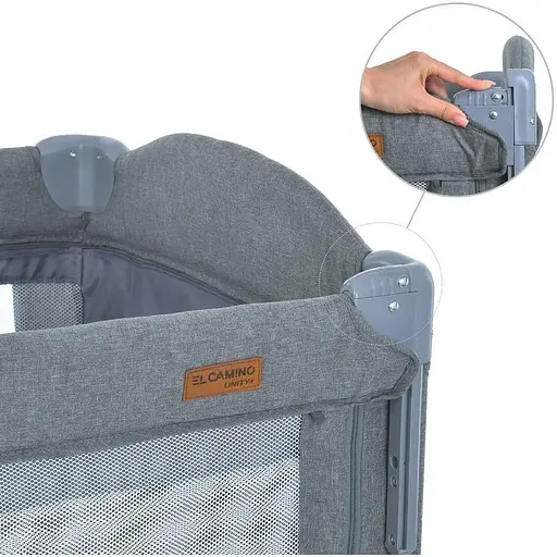 Манеж-кровать El Camino ME 1098 UNITY+ Gray 2 в 1 с пеленатором, колесами и аксессуарами - фото 10