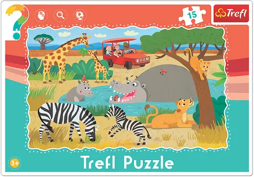 Набор Пазлы - (15 элм. рамкой) - "Сафари" - фото 1