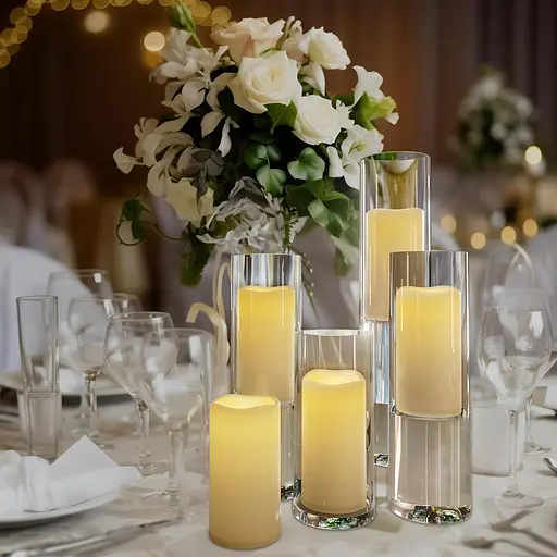 Yme 2 шт. светодиодные без пламенные свечи, теплые белые свечи-столбы на мерцающих батарейках с дистанционным таймером для рождествен. - фото 2