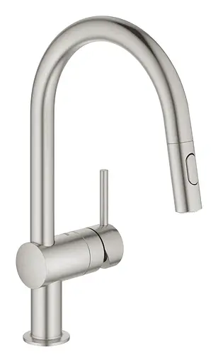 Смеситель для кухни с выдвижным изливом Grohe Minta 32321DC2, Нержавеющая сталь - фото 1