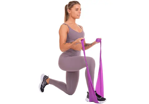 Эластичная лента-резинка EasyFit для пилатеса, фитнеса, йоги и реабилитации 0.5 мм Желтая (EF-1673-Y) - фото 3