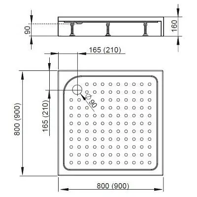 Душовий піддон Radaway Rodos C 90x90 Compact 4K99155-04 - фото 5