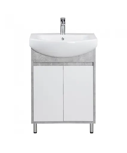 Тумба Мойдодир Oslo 60 Loft з умивальником Runa 60 Білий/бетон Сірий - фото 8