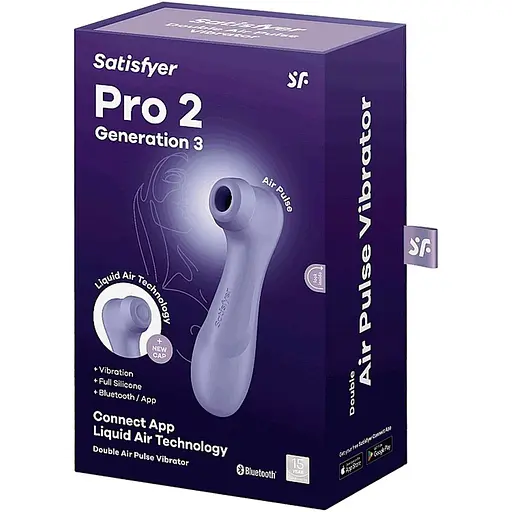 Вакуумный стимулятор Satisfyer Pro 2 Generation 3 with Liquid Air Connect App Lilac SO8405 (108494) - фото 8