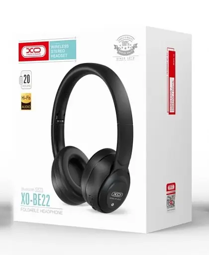 Бездротова Bluetooth stereo гарнітура навушники XO BE22 (Black) - фото 3