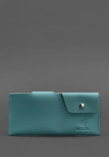 Женское кожаное портмоне-купюрник 8.0 бирюзовое - фото 4