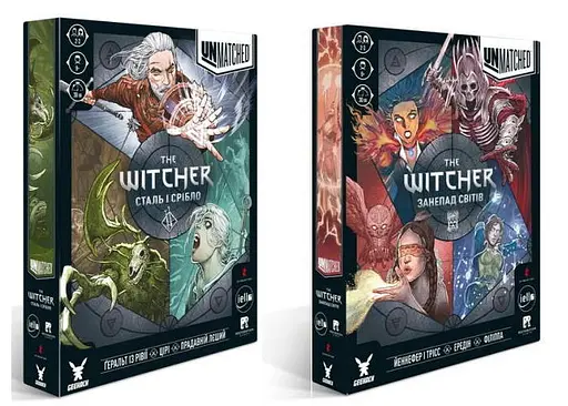 Настольная игра Geekach Games Unmatched: The Witcher. Сталь и серебро + Упадок миров (укр.) (GKCH0249+1)