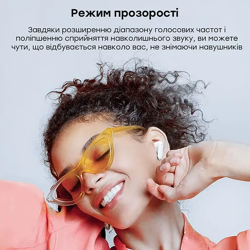 Бездротові навушники Choetech BH-T60 White TWS, Bluetooth 5.3, ANC+ENC, LED-дисплей (43-00135) - фото 7
