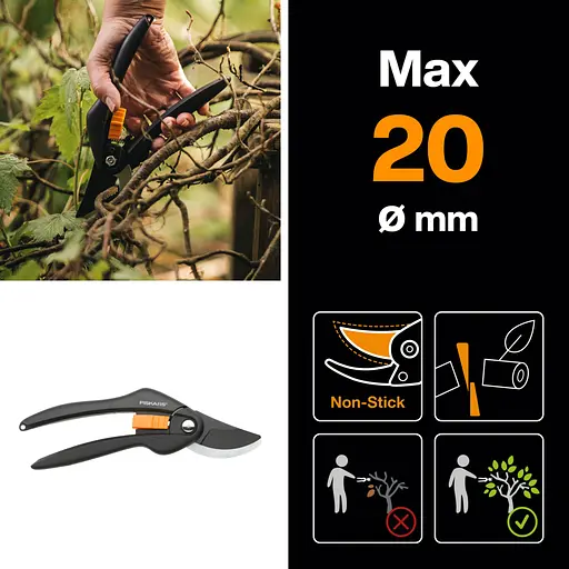Секатор для зелених гілок Fiskars P26 до 20 мм 111260 (1000567) - фото 2