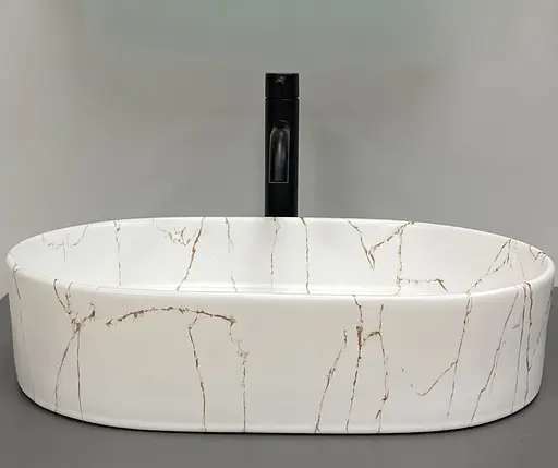 Умивальник VBI Verona 50 gold marmo glossy накладний VBI-011329, Золотий - фото 3