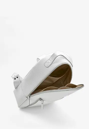 Шкіряний рюкзак Groove M білий зернистий - фото 5