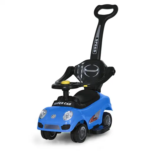 Дитяча каталка-толокар M 5784-4 синій, з батьківською ручкою