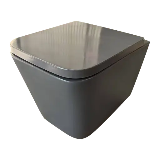 Унитаз подвесной Mixxus Premium Quadro-0305-R gray 510x350x345 мм Rimless MP6656, Графит - фото 7