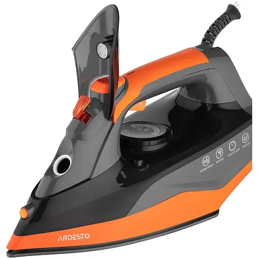 Утюг Ardesto IR-C2233-GR, Black/Orange, 2200W, керамика, паровой удар, резервур 340мл, защита от кальцинации, антикапля, плавная регулировка мощности пара, автоматическое отключение - фото 5