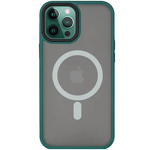 Чехол TPU+PC Metal Buttons with MagSafe для Apple iPhone 14 Pro Max 6.7 Зеленый