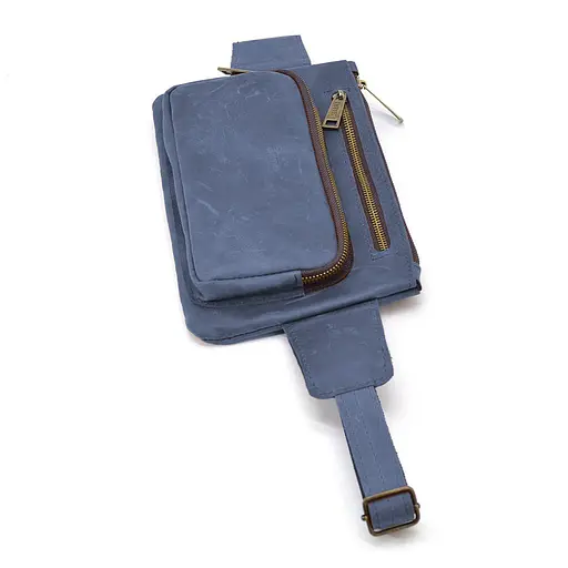 Кожаная мужская сумка на пояс TARWA 26х16х3 см 000296359 - фото 4